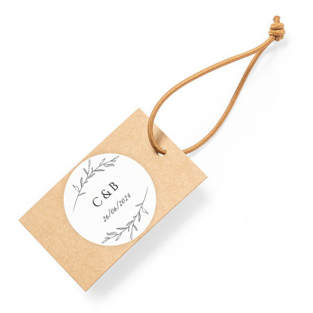 Carta kraft personalizzata sospesa per dettagli matrimonio
