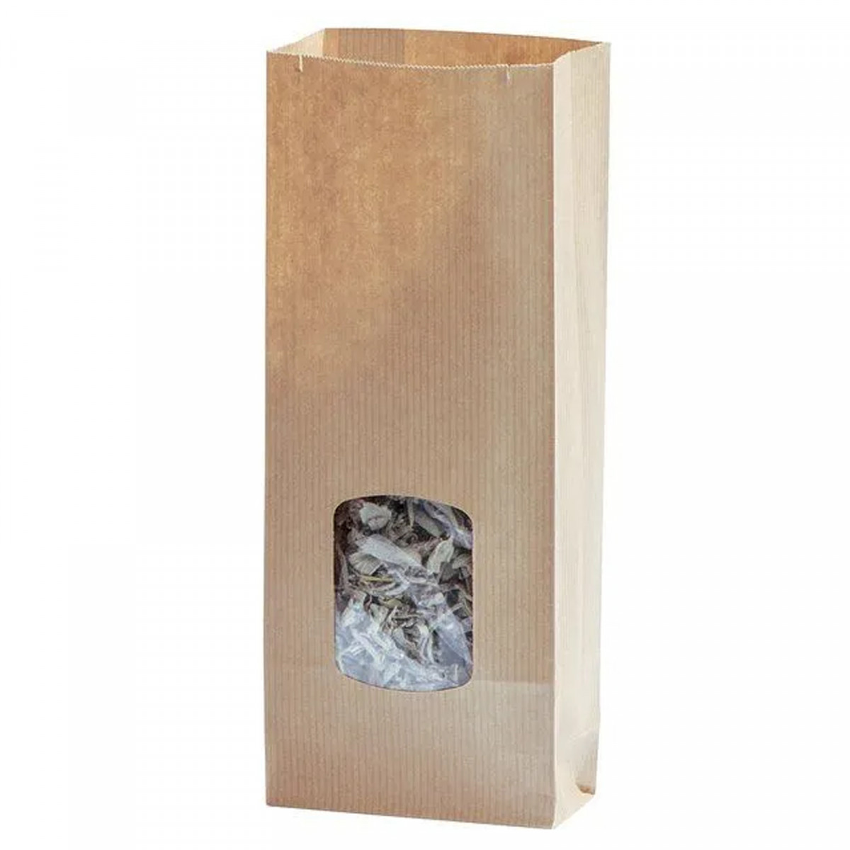 Borse di carta kraft marrone con finestra