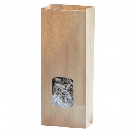 Borse di carta kraft marrone con finestra