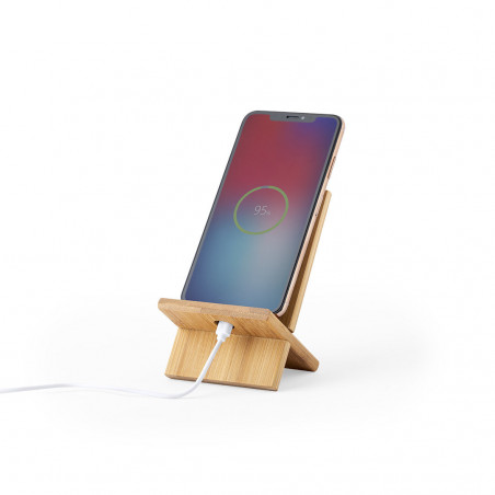 Supporto per cellulare in bambù personalizzato per i dettagli
