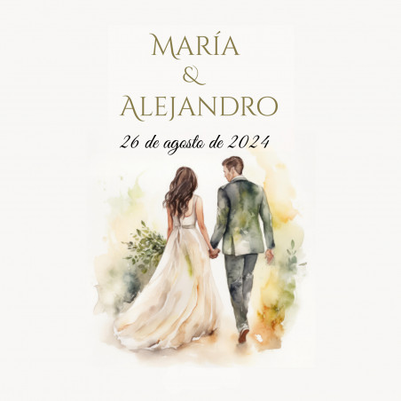 Specchio portatile con adesivo 5 x 5 cm personalizzato per i dettagli del matrimonio