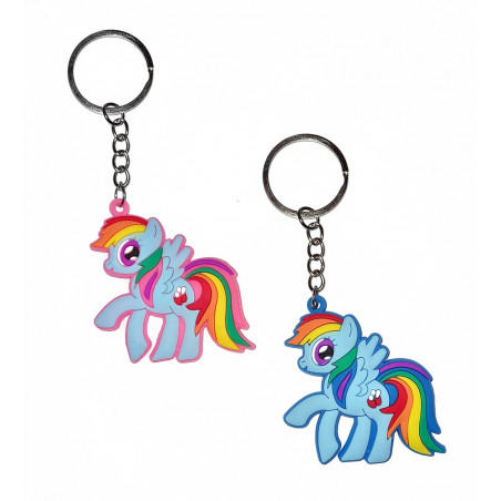 Portachiavi pony colorato in una busta kraft personalizzata per regali