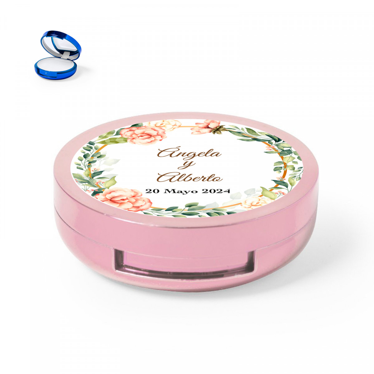 Balsamo per labbra rosa con specchio personalizzato per i dettagli