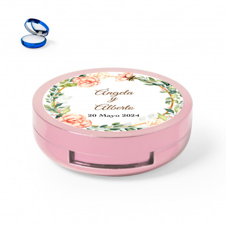 Balsamo per labbra rosa con specchio personalizzato per i dettagli