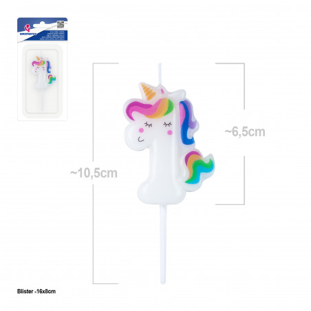 Candelina unicorno numero 1