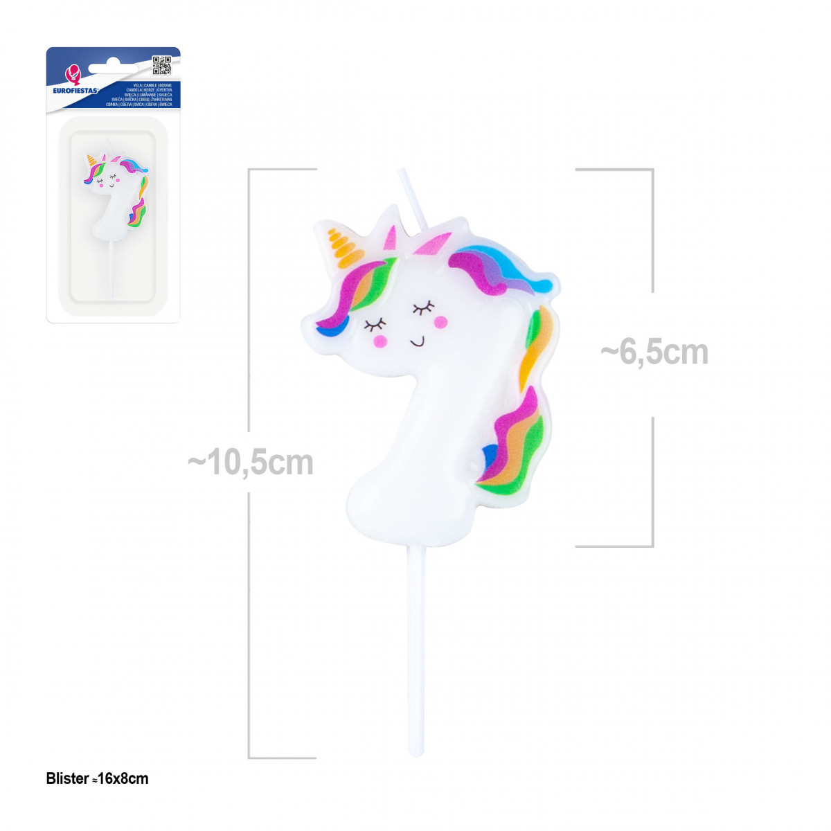 Candela unicorno numero 7