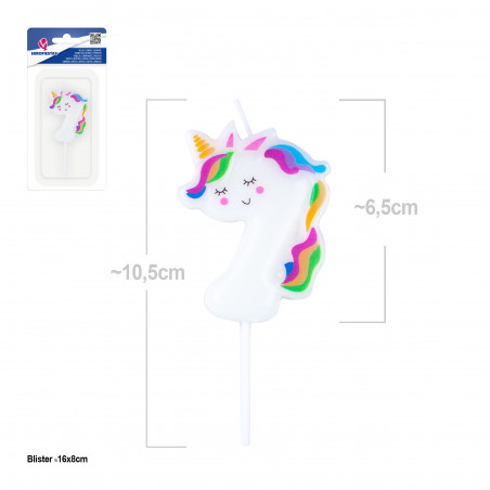Candela unicorno numero 7