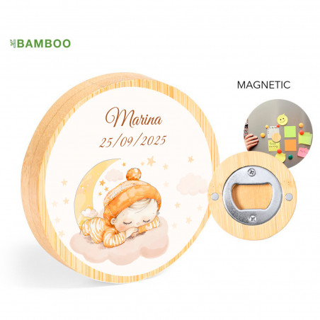 Apribottiglie magnetico personalizzato per bomboniere battesimo