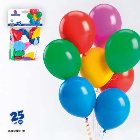 Palloncini in lattice assortiti di colori in confezione da 25 unità