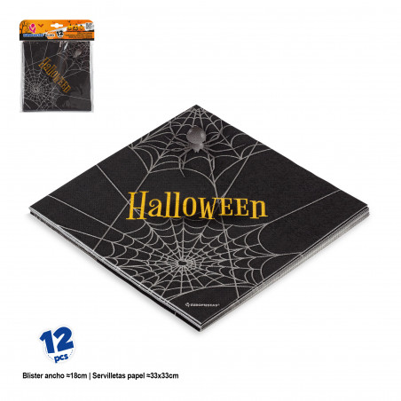 Tovaglioli per Halloween in confezione da 12 unità 33 x 33 cm