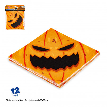 Renova Tovaglioli Di Carta Halloween 20 Pezzi: Triplo Strato 33x33 Cm, Decorazioni Festa A Tema