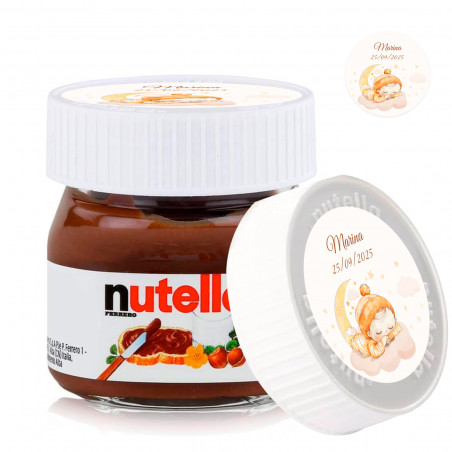 Nutella 25 grammi con coperchio personalizzato per dettagli di battesimo