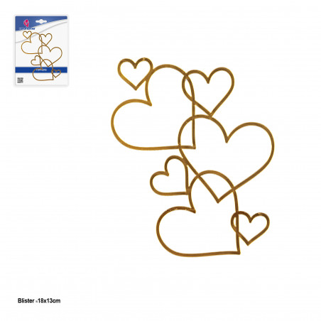 Topper per torte con cuori intrecciati in color oro