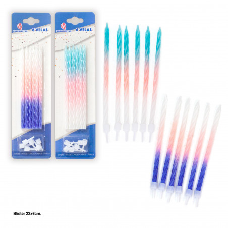 Candele lunghe tricolori per compleanni