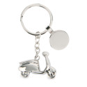 Portachiavi metallico con scooter in busta trasparente con adesivo personalizzato per dettagli matrimoni
