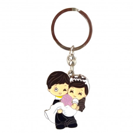 Portachiavi con coppia di sposi per regalare ai matrimoni