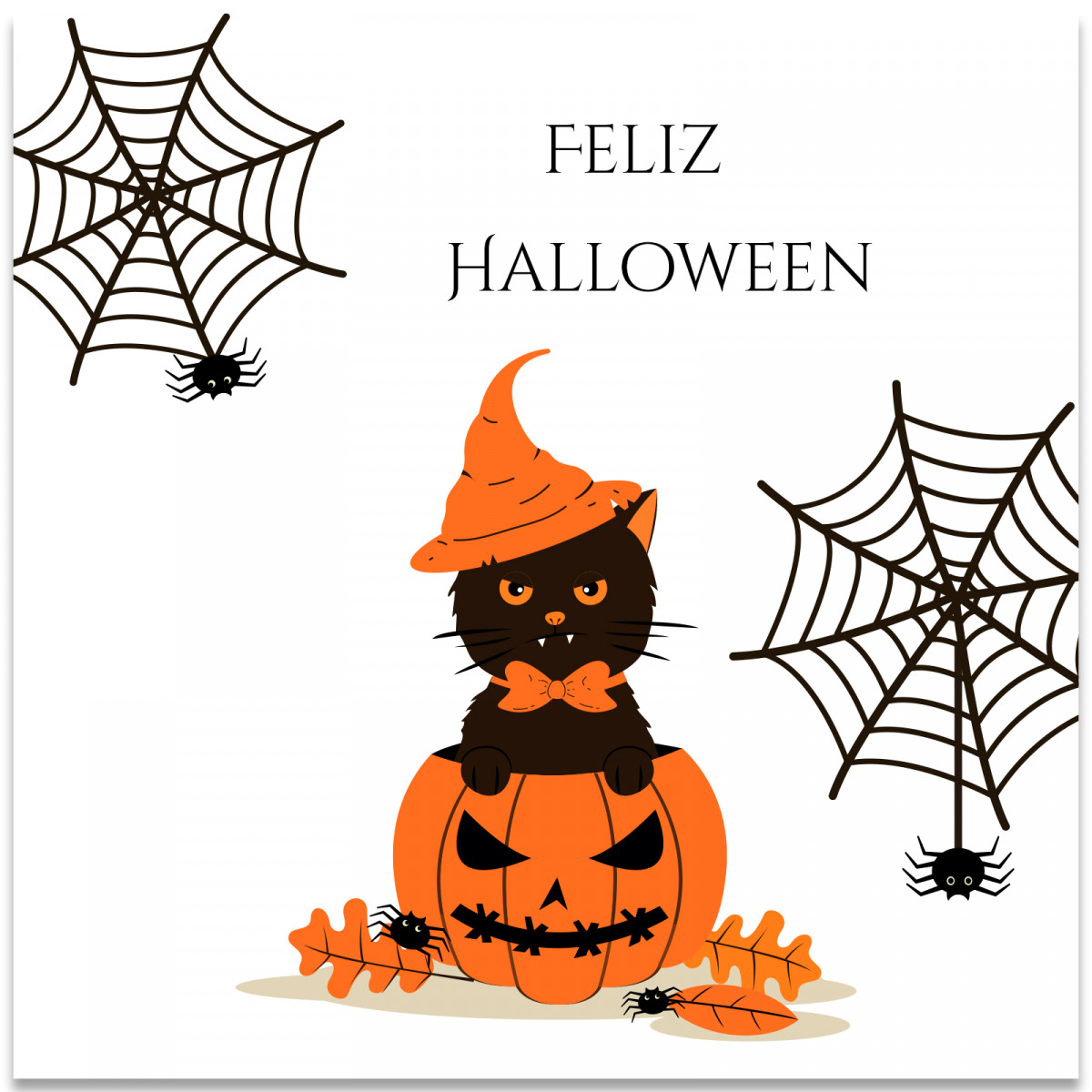 Adesivo quadrato Happy Halloween 5x5 cm