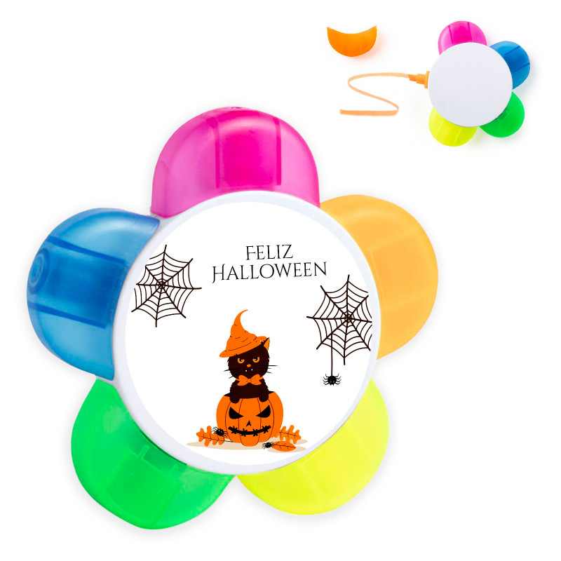 Marcatori colorati con adesivo personalizzato per Halloween