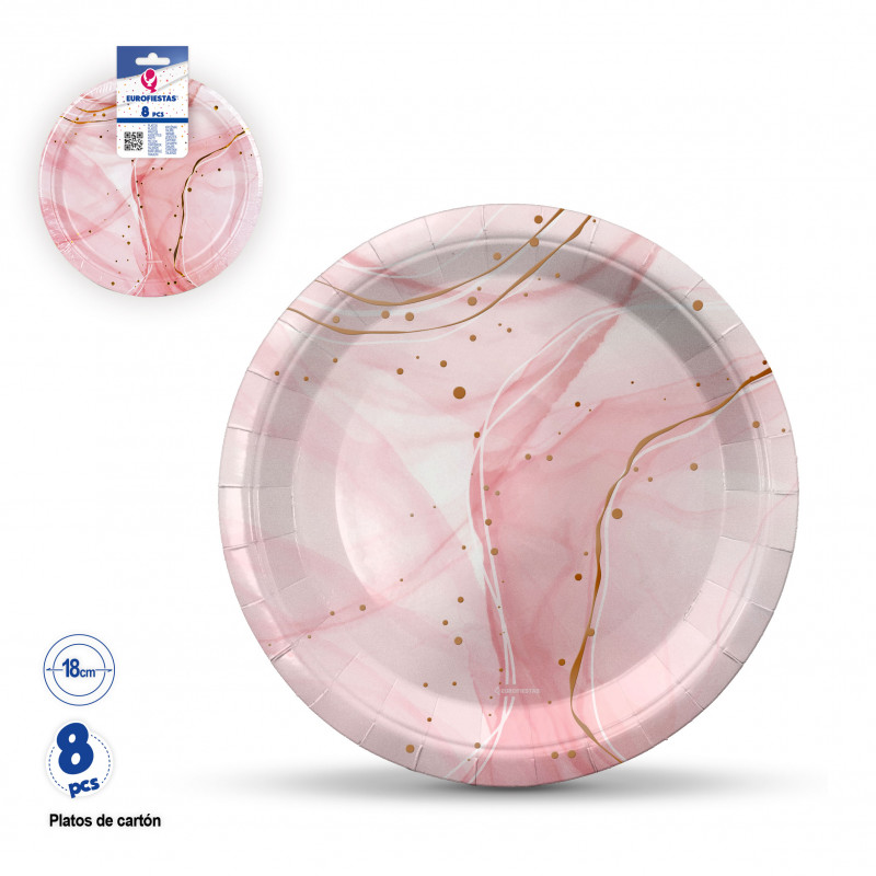 Pioneer Party 21476 - Piatti per feste, 23 cm, 8 carati, colore: Oro rosa