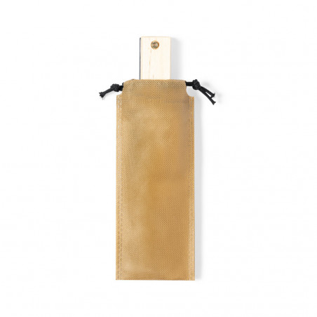 Armonica in legno personalizzata con adesivo e lecca-lecca in una borsa