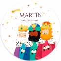 Adesivo natalizio personalizzabile da 3 cm raffigurante i Re Magi