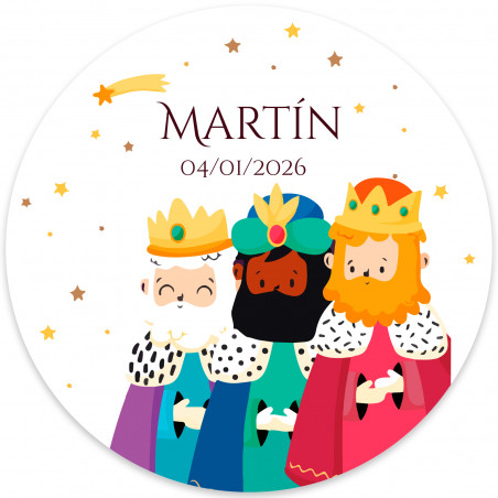 Adesivo natalizio personalizzabile da 3 cm raffigurante i Re Magi