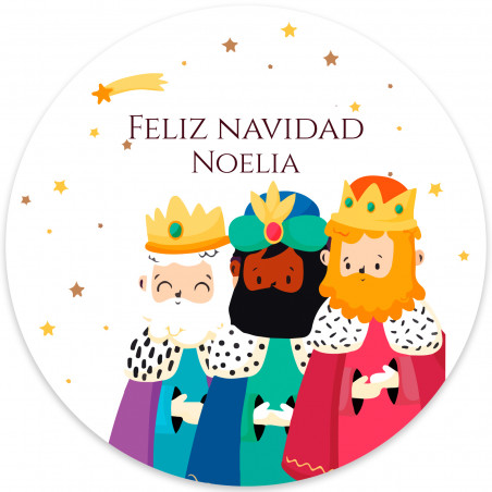 Adesivo natalizio personalizzabile da 3 cm raffigurante i Re Magi