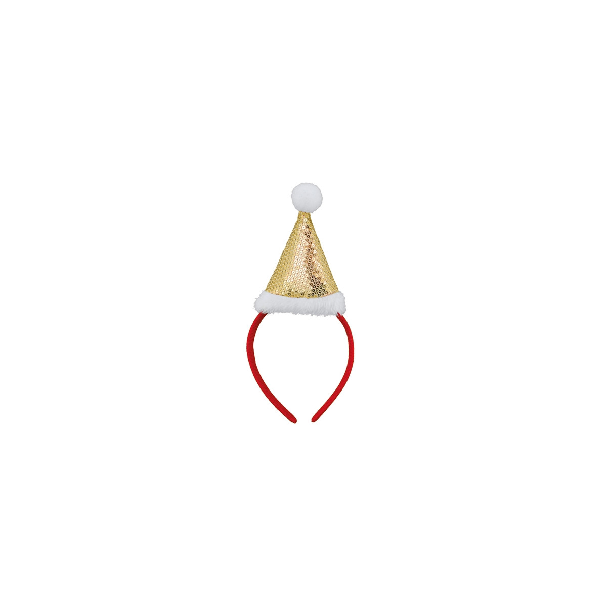Diadema con cappello di Natale dorato