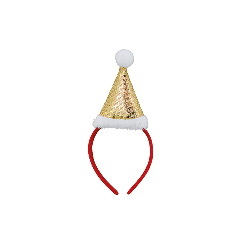 Diadema con cappello di Natale dorato