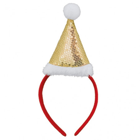 Diadema con cappello di Natale dorato