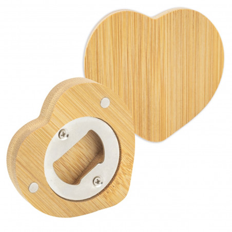 Apribottiglie in bambù a forma di cuore