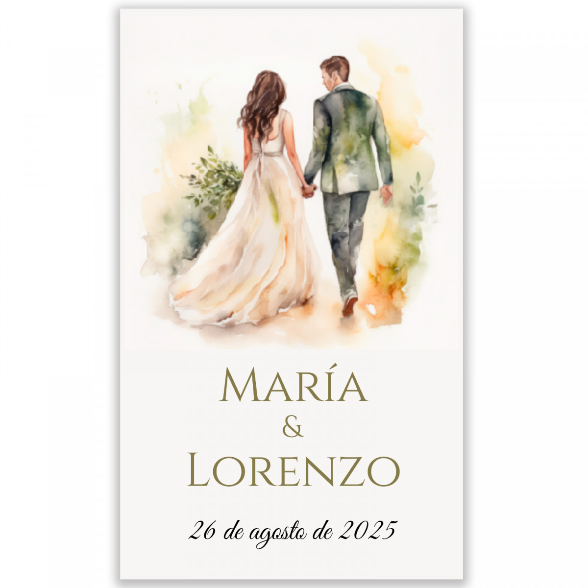 Adesivo 3x5 cm novios personalizzato per dettagli matrimonio
