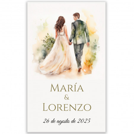 Adesivo 3x5 cm novios personalizzato per dettagli matrimonio