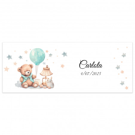 Adesivo per bottiglia 5 x 13 cm per battesimi
