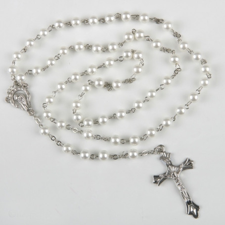 Rosario in perle e argento