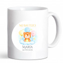 Tazza personalizzata con adesivo per bomboniere battesimo
