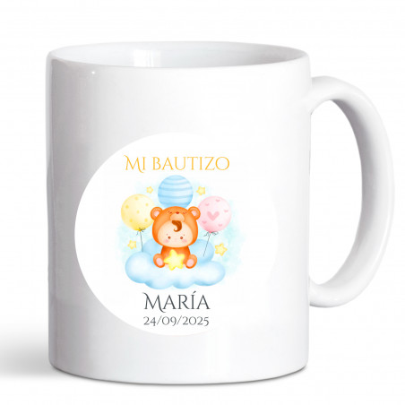 Tazza personalizzata con adesivo per bomboniere battesimo