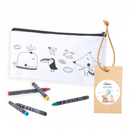 Estuche per colorare personalizzato per battesimo