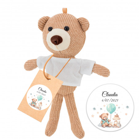 Orsetto di peluche con biglietto da appendere personalizzato per i dettagli