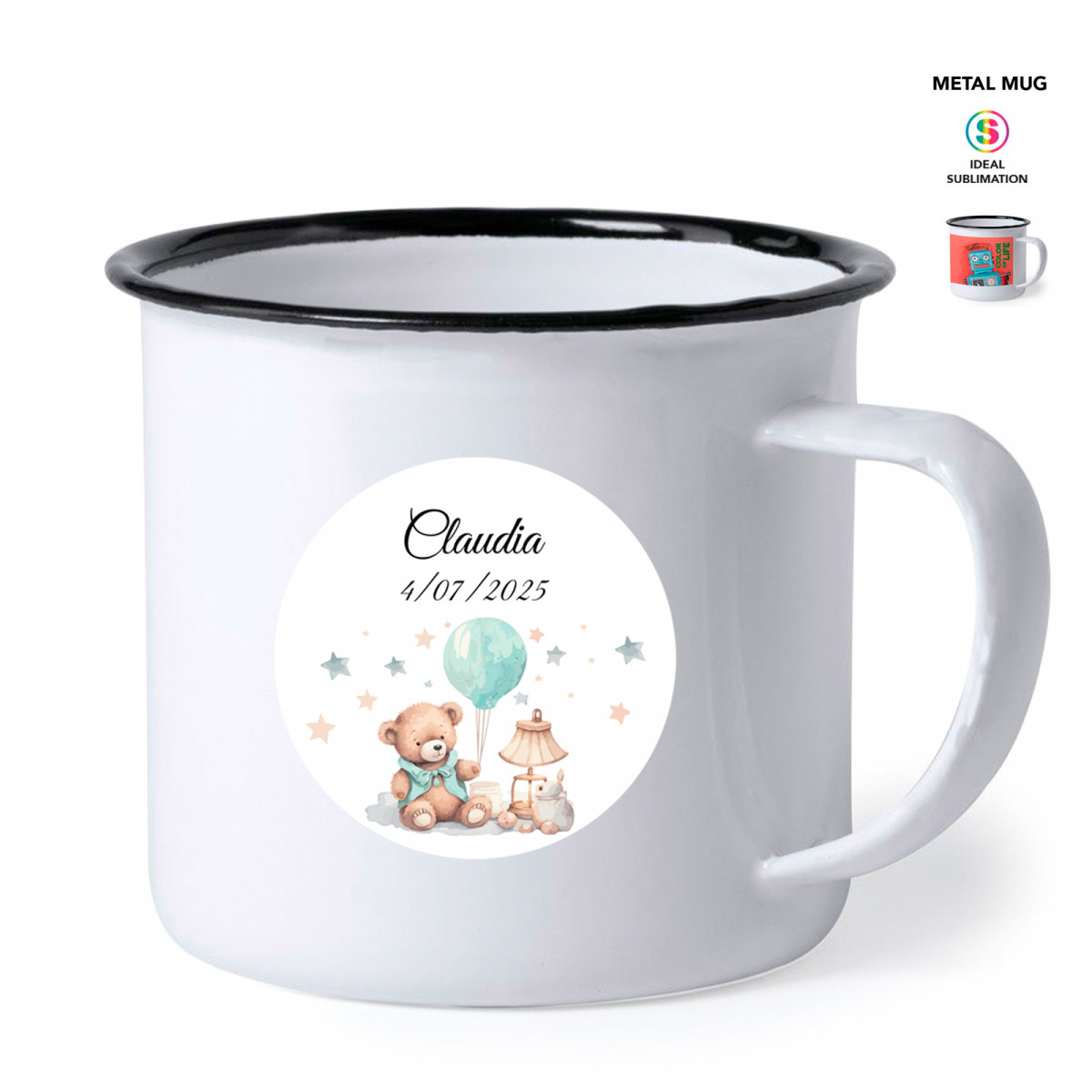 Tazza vintage personalizzata per dettagli battesimi