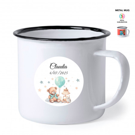 Tazza vintage personalizzata per bomboniere di battesimo