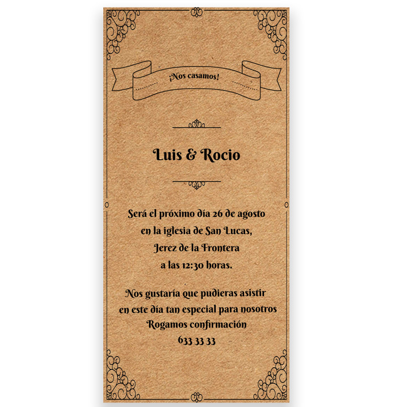 Invito di matrimonio con design a bordi classici personalizzabile