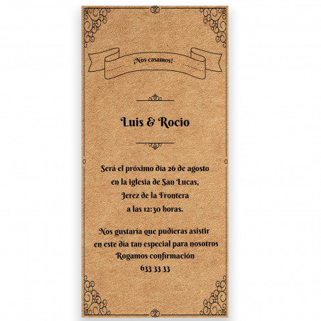 Invito di matrimonio con design a bordi classici personalizzabile