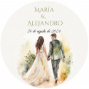 Tappo per vino rotondo in bambù per matrimoni