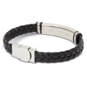 Bracciale in acciaio per uomo presentato in una scatola argentata di cartone con adesivo personalizzato per eventi