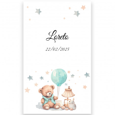 Dominò infantile design animali personalizzato con adesivo per battesimi
