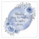 Adesivi editabili 5x5 adattabili per personalizzare con sfondo di luna blu e fiori per eventi
