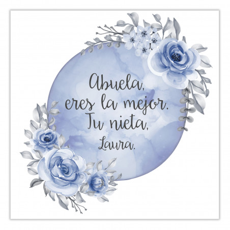 Adesivi editabili 5x5 adattabili per personalizzare con sfondo di luna blu e fiori per eventi