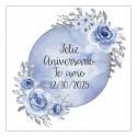 Adesivi editabili 5x5 adattabili per personalizzare con sfondo di luna blu e fiori per eventi