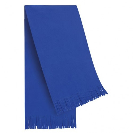 Sciarpa blu in borsa di carta grigia personalizzata con adesivo con testo modificabile